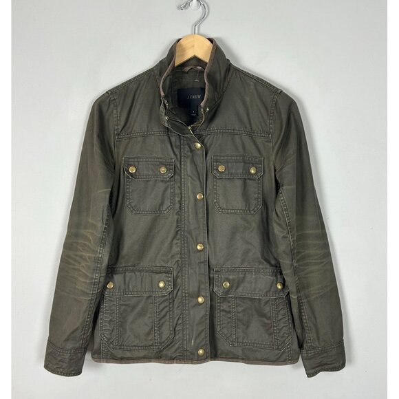 J.Crew Olive Green Utility Jacket Zip & Snap Military Size Small Women's - Picture 1 of 5